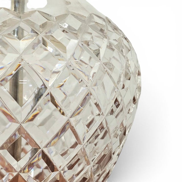 Glass Late 20th Century Waterford Crystal Comeragh Ginger Jar Table Lamp With Original Shade For Sale - Image 7 of 14