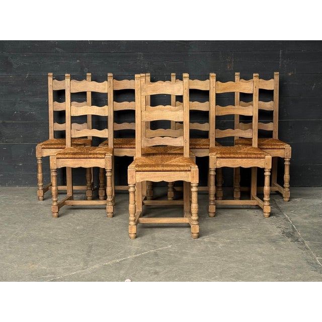 Oak Farmhouse Dining Chairs, 1925, Set of 8 For Sale - Image 6 of 18
