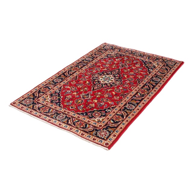 Kashan Rug in Hand-Knotted Wool For Sale