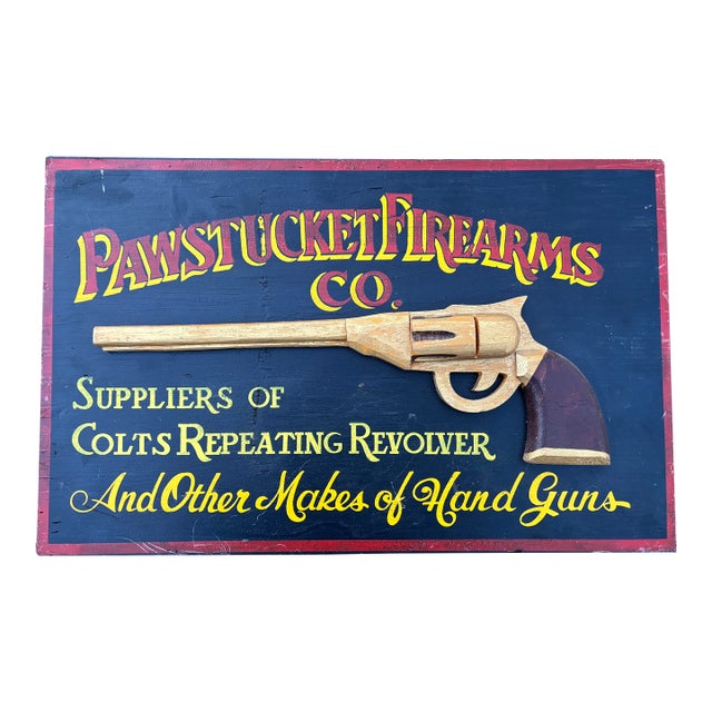 Custom Painted Firearms Trade Sign, 70's For Sale