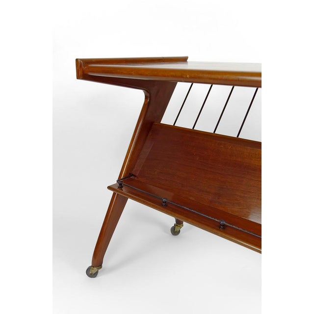 Mi-Ccentury Modern Teak Trolley, Italy, 1950s For Sale - Image 14 of 15