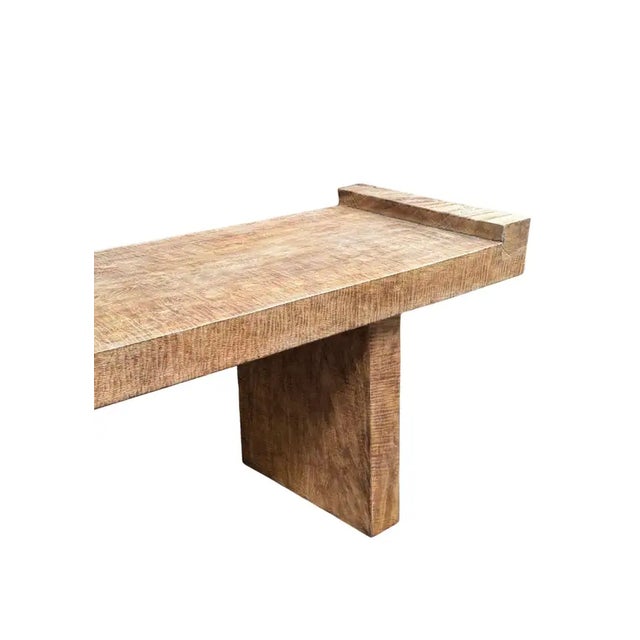 Sculptural Mango Wood Bench Hand-Crafted, Modern Organic For Sale - Image 6 of 8