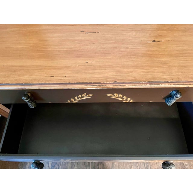 Decorative Wheat Sheaf Stenciled Three Drawer Dresser Chest For Sale - Image 10 of 10