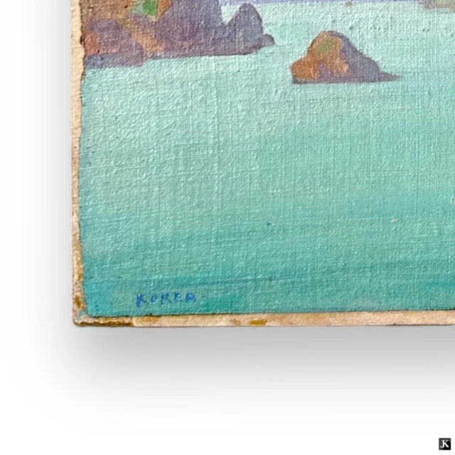 Carl W. Brandien, American, Oil on Canvas Affixed to Board "Korea" For Sale - Image 4 of 4