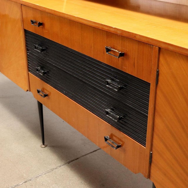 Wood Metal & Brass Mobile Sideboard, 1960s For Sale - Image 7 of 15
