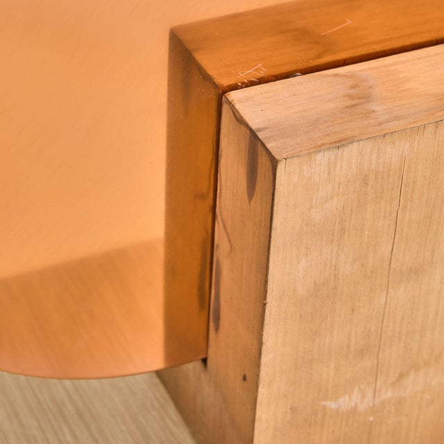 Modern Vintage Italian Wood + Copper Square Sculpture by Banci Firenze For Sale - Image 3 of 13