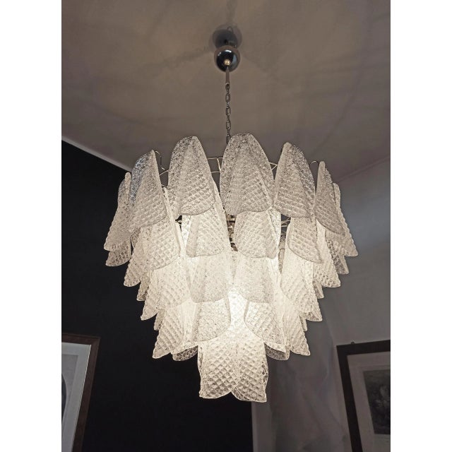 Italian Murano Chandelier 57 Glass Rondin Swallow Glass For Sale - Image 10 of 12
