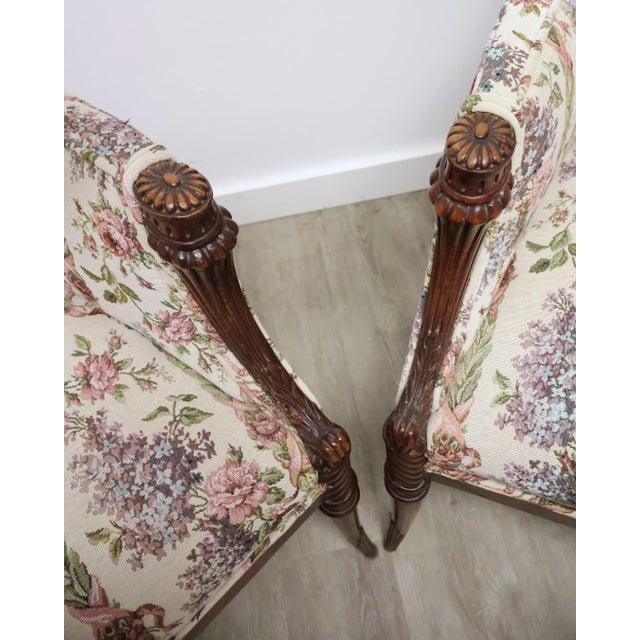 Pair of Georgian Revival Mahogany Library Lounge Chairs, C. 1925–1945 For Sale In Raleigh - Image 6 of 12