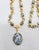 Gray Vintage 1960s Signed Jomaz Goldtone Grey & White Cabochon Necklace For Sale - Image 8 of 12