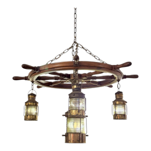 Nautical Ship's Wheel Chandelier