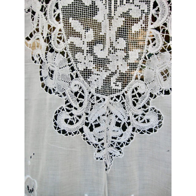 French Early 19th Century French Cotton Sheer -Curtain Napoleon III Panel For Sale - Image 3 of 12