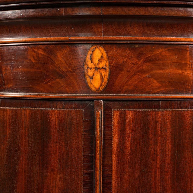 Wood 1780s Antique Georgian English Bow Front Corner Cabinet For Sale - Image 7 of 13