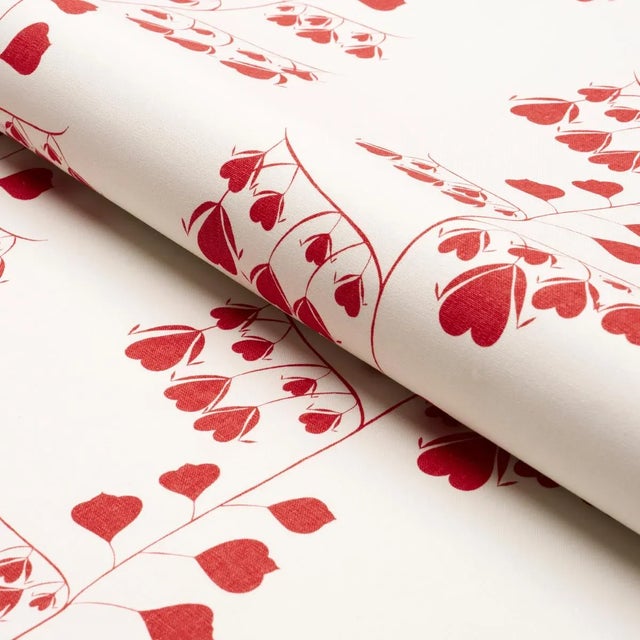 Schumacher SAMPLE - Schumacher x Peg Norriss Bleeding Hearts Fabric In Red For Sale - Image 4 of 4