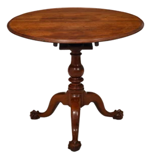 American Chippendale Carved Tilt-Top Ball and Claw Tea Table Ca. 1770