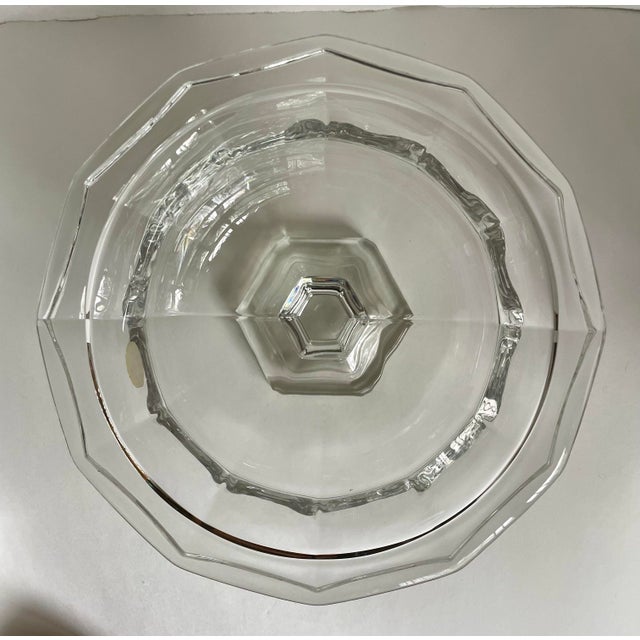 Art Deco 1950's Art Deco Crystal Pedestal Centerpiece Bowl For Sale - Image 3 of 12