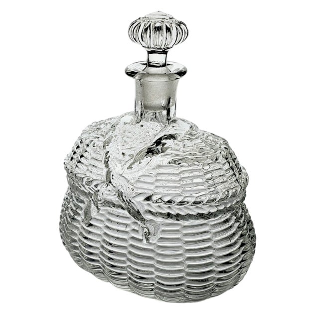 Late 19th Century Legras Pressed Molded Satin Glass Liquor Decanter For Sale - Image 5 of 7
