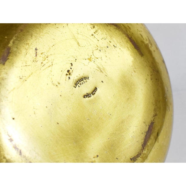 Vintage Brass Pearl Ice Bucket Handmade in Italy For Sale - Image 11 of 13