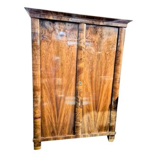 Biedermeier-Style Wardrobe in Wood For Sale