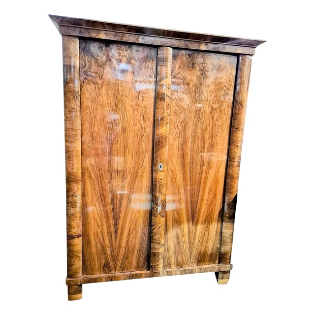 Biedermeier-Style Wardrobe in Wood For Sale