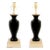 Early 20th Century Japanese High Gloss Black Porcelain Lamps - Set of 2 For Sale