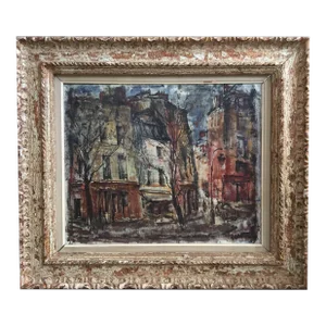 Robert Freiman, Quai De La Tournelle, Paris Street Scene Oil Painting, American Deaf Modernist, 1953
