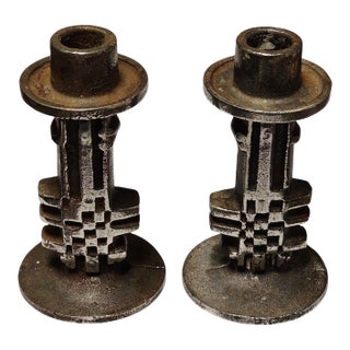 1970s Olav Joff Brutalist Candlesticks for Spode - A Pair For Sale