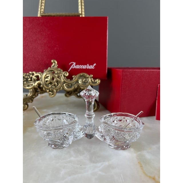 20th Century Cut-Decorated Model Double Crystal Salt Cellar from Baccarat, Set of 3 For Sale - Image 10 of 10