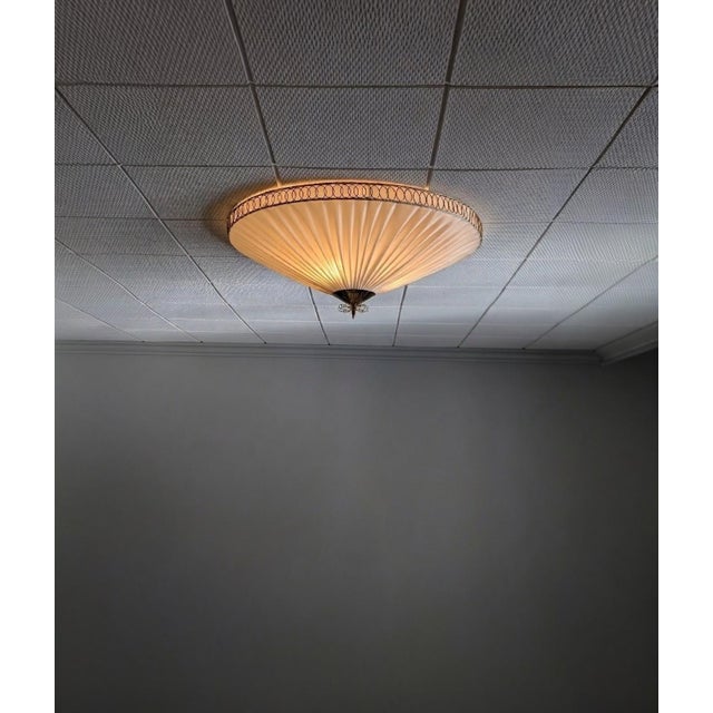 Metal Large Mid-Century Finnish Model K5-27 Flush Mount by Paavo Tynell for Idman, 1950s For Sale - Image 7 of 16