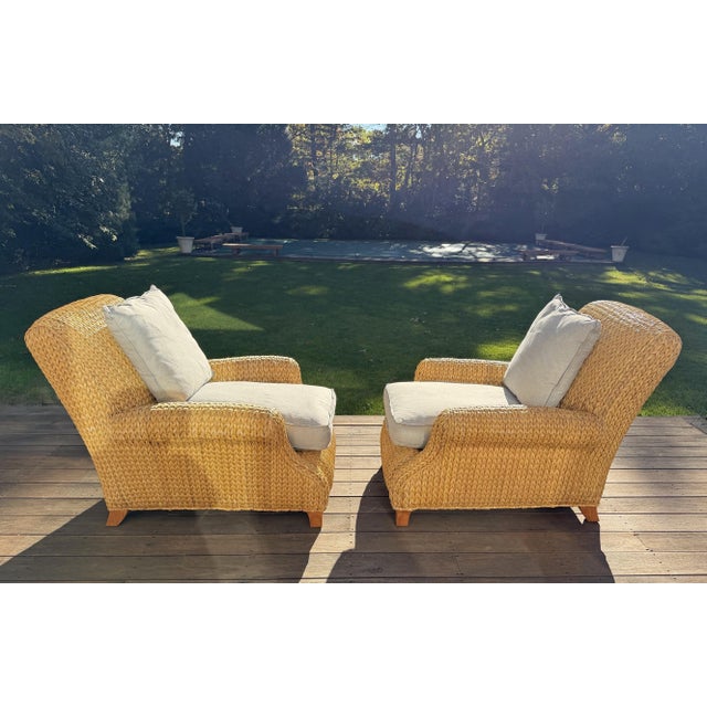 Pair of Original Ralph Lauren Woven Lounge Chairs For Sale - Image 9 of 16