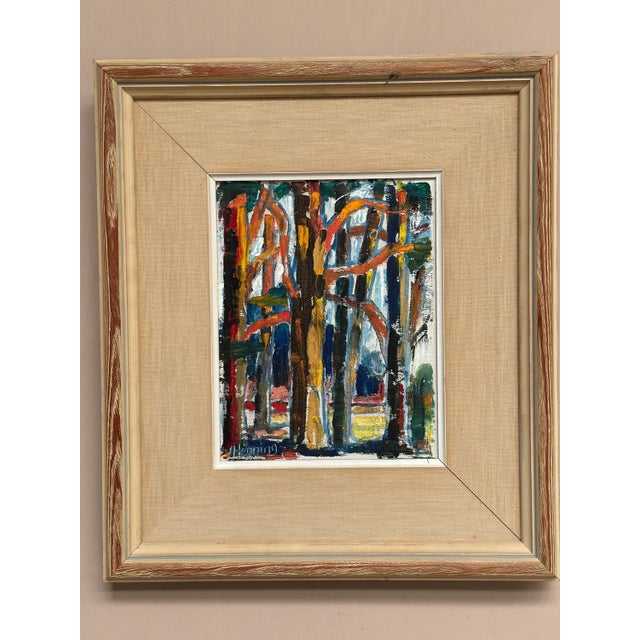 Wilhelm Henning, Tree Trunks, 1950s, Oil Painting on Canvas, Framed For Sale - Image 14 of 18
