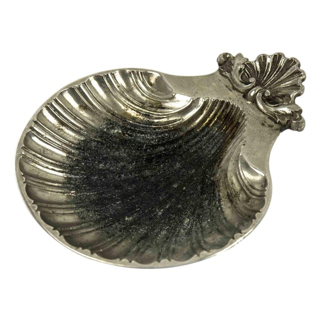 Vintage Silver Plated Shell Shaped Ashtray, England, 1970s For Sale