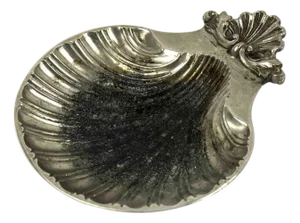 Vintage Silver Plated Shell Shaped Ashtray, England, 1970s