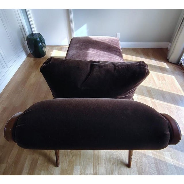 Klismos Chaise in Brown Mohair For Sale - Image 9 of 16