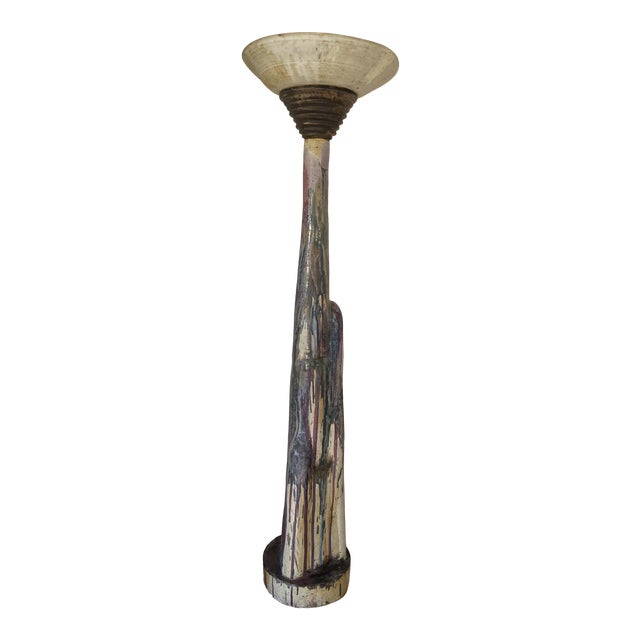 1980s Modern Abstract Hand-Crafted Lamp For Sale
