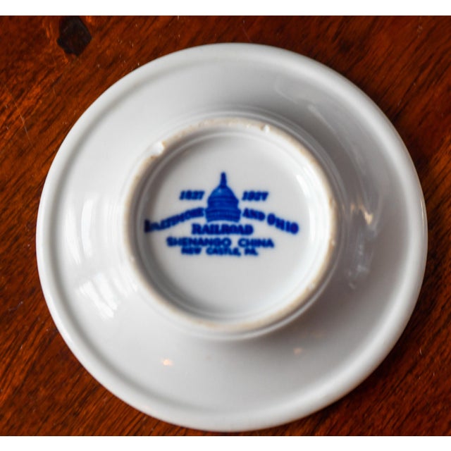 1920s Set of Baltimore Ohio Railroad Centennia Restaurant Ware Train Tea Set, Celery Dish, Tea Pot, Demitasse, Butter Pat For Sale In Washington DC - Image 6 of 12