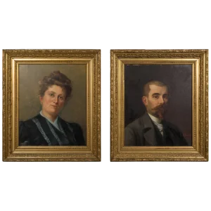 19th Century French Portraits - a Pair