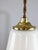 Mid 20th Century Mid-Century Modern Italian White Glass and Brass Pendant Lamp, 1960s For Sale - Image 5 of 13