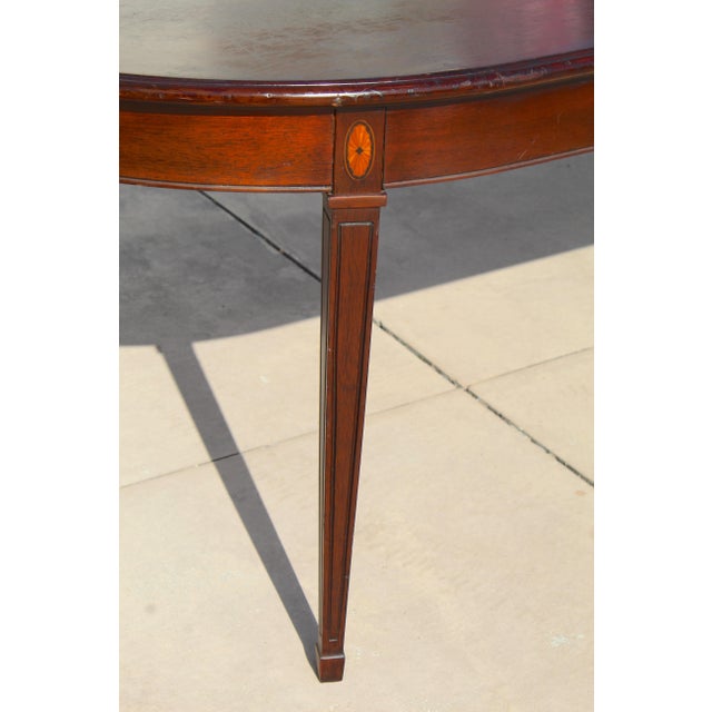 Vintage Myrtle Desk Co. Georgian Style Mahogany Curved Hunt Table / Executive Desk For Sale - Image 14 of 18