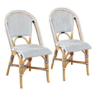 Leroy Rattan-Frame Armless Side Chair Set of 2 by Furniture Classics For Sale
