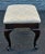 Late 20th Century Late 20th Century Queen Anne Style Solid Cherry and Upholstered Bench / Stool For Sale - Image 5 of 6