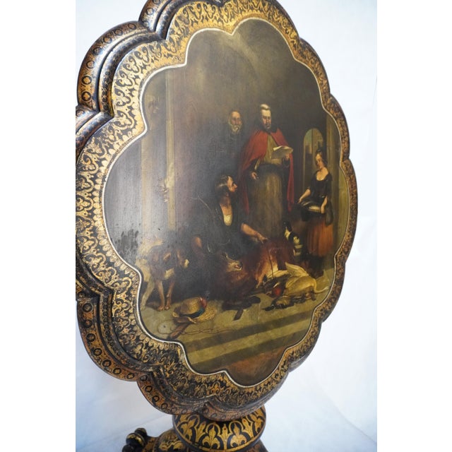 Mid 19th Century 19th Century Victorian Papier Mache Tilt Top Table For Sale - Image 5 of 18