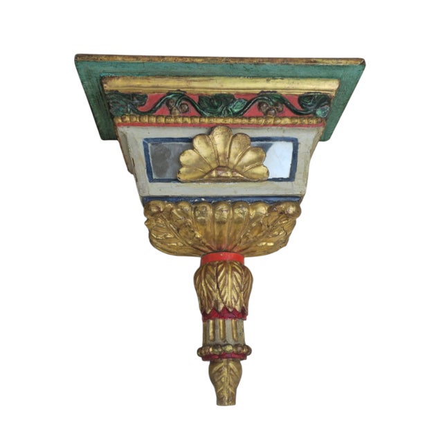 Gold 18th Century Venetian Polychrome Wall Consoles, Set of 4 For Sale - Image 8 of 14