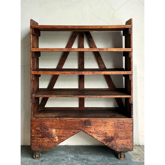 Vintage Boho Industrial Etagere on Wheels For Sale - Image 10 of 12