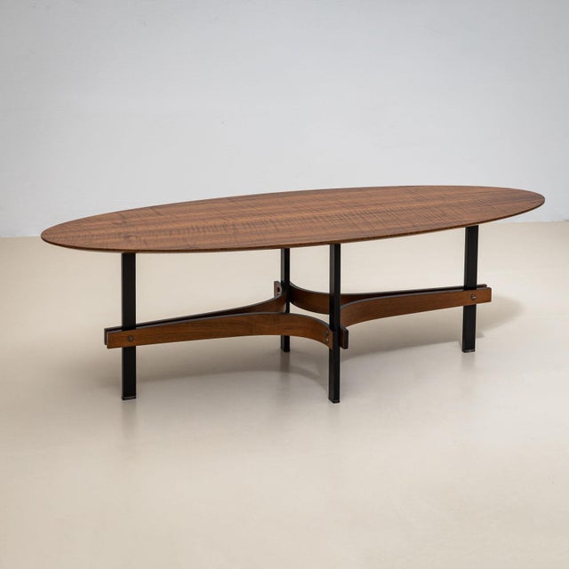 Brown Mid-20th Century Oval Coffee Tables, attributed to Guglielmo Ulrich, Italy For Sale - Image 8 of 10