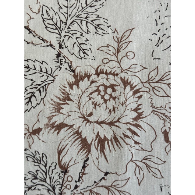 Rose Cumming Brown Gwendolyn Fabric 3 5/8 Yards Cotton Chintz For Sale - Image 4 of 10