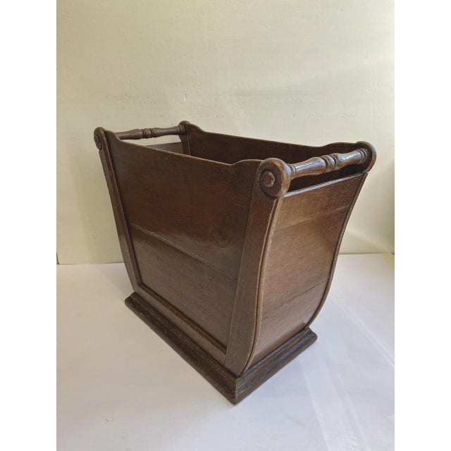 Antique Fireplace Log Box in Carved Oak For Sale - Image 9 of 10