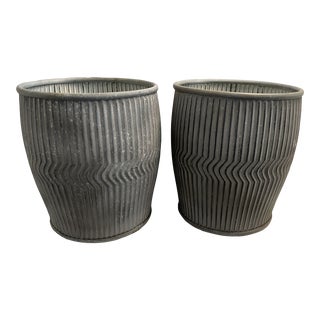 Zinc Dolly Tubs Pair /Large For Sale