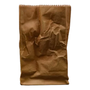 Mid 20th Century Rosenthal Germany Tapio Wirkkala Pop Art Crinkle Brown Paper Bag Vase