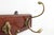 Art Nouveau Coat Rack in Brass and Oak, France, 1900s For Sale - Image 6 of 10