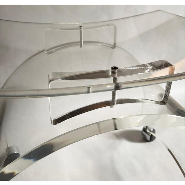 MCM Sculptural Lucite Vanity Stool For Sale - Image 4 of 9